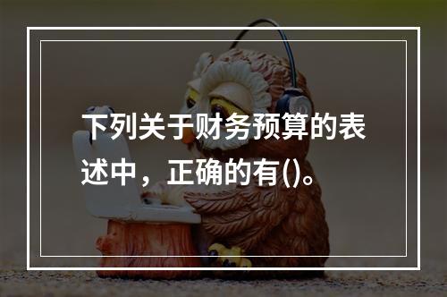 下列关于财务预算的表述中，正确的有()。