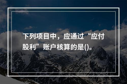 下列项目中，应通过“应付股利”账户核算的是()。