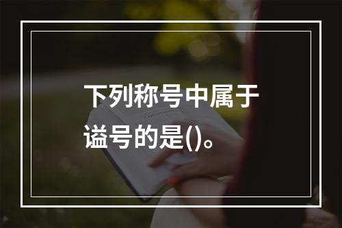 下列称号中属于谥号的是()。