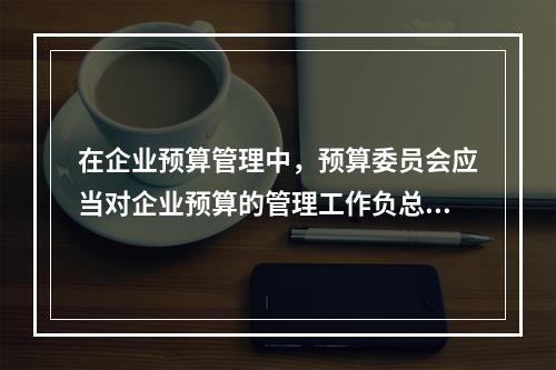 在企业预算管理中，预算委员会应当对企业预算的管理工作负总责。