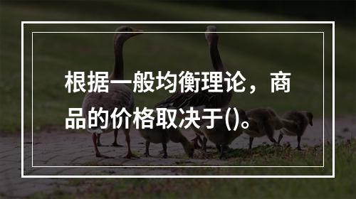 根据一般均衡理论，商品的价格取决于()。