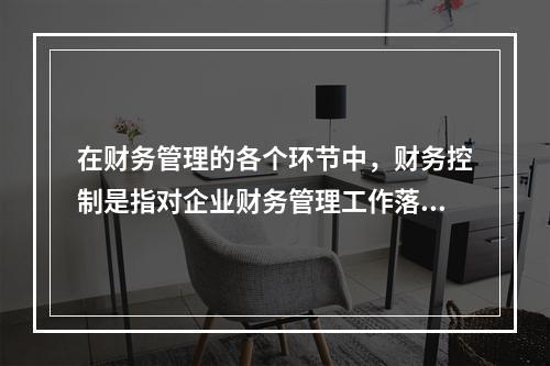 在财务管理的各个环节中，财务控制是指对企业财务管理工作落实内