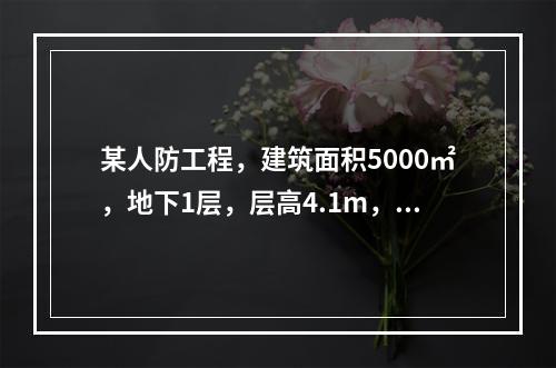 某人防工程，建筑面积5000㎡，地下1层，层高4.1m，基础