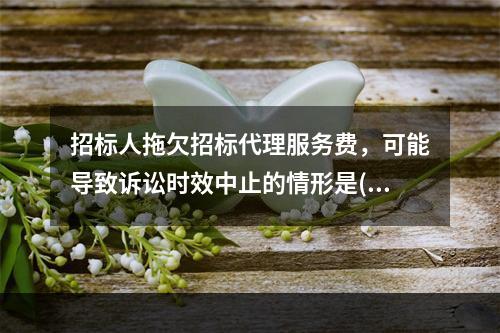 招标人拖欠招标代理服务费，可能导致诉讼时效中止的情形是()。