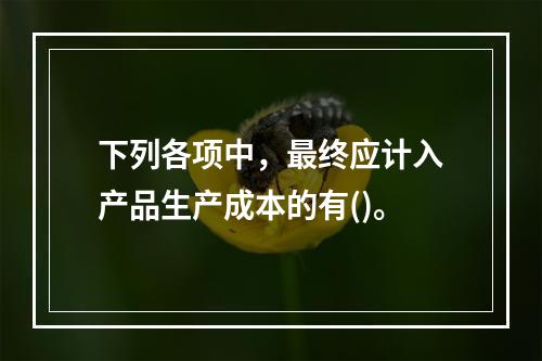 下列各项中，最终应计入产品生产成本的有()。