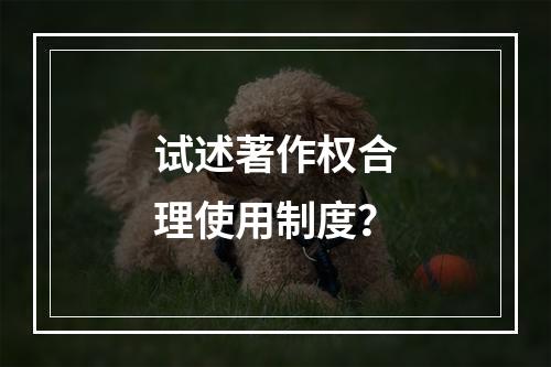 试述著作权合理使用制度？