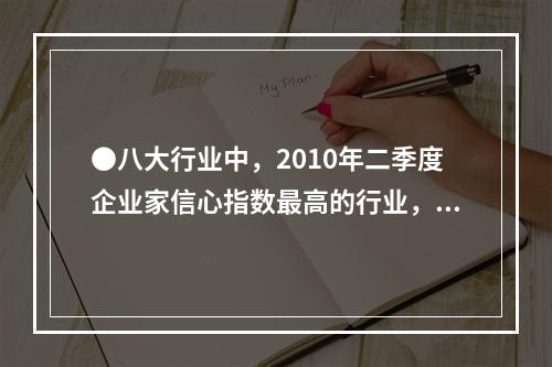 ●八大行业中，2010年二季度企业家信心指数最高的行业，其企