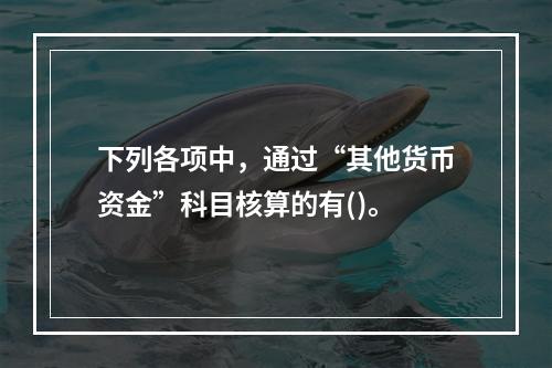 下列各项中，通过“其他货币资金”科目核算的有()。