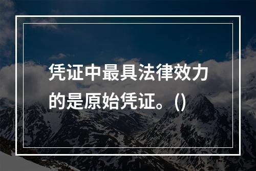 凭证中最具法律效力的是原始凭证。()