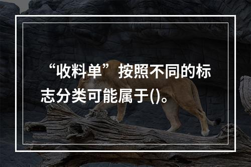 “收料单”按照不同的标志分类可能属于()。