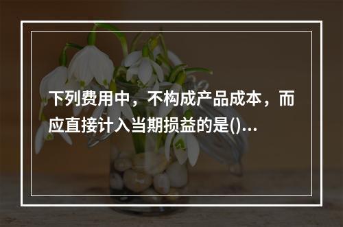 下列费用中，不构成产品成本，而应直接计入当期损益的是()。