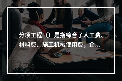 分项工程（）是指综合了人工费、材料费、施工机械使用费，企业管