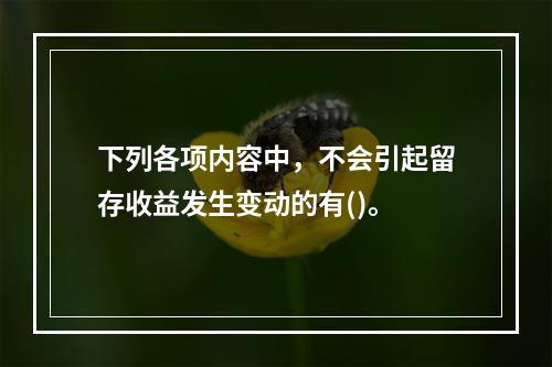 下列各项内容中，不会引起留存收益发生变动的有()。