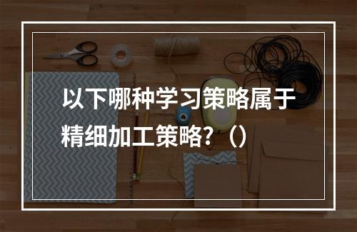 以下哪种学习策略属于精细加工策略?（）