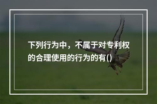 下列行为中，不属于对专利权的合理使用的行为的有()