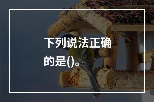 下列说法正确的是()。