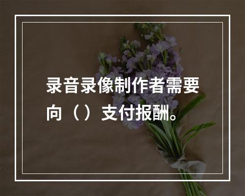 录音录像制作者需要向（ ）支付报酬。