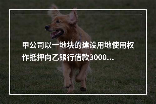 甲公司以一地块的建设用地使用权作抵押向乙银行借款3000万元