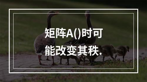 矩阵A()时可能改变其秩.