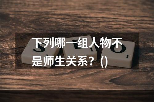 下列哪一组人物不是师生关系？()