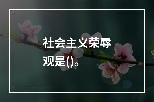 社会主义荣辱观是()。