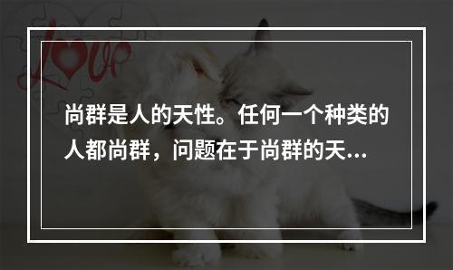 尚群是人的天性。任何一个种类的人都尚群，问题在于尚群的天性得