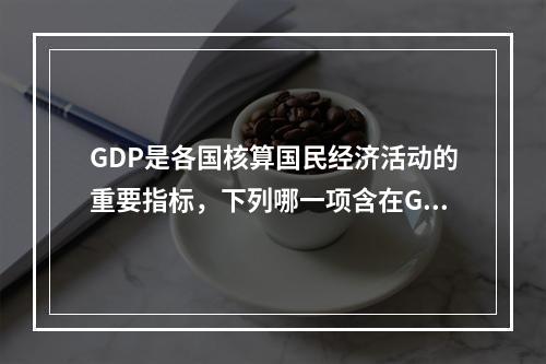 GDP是各国核算国民经济活动的重要指标，下列哪一项含在GDP