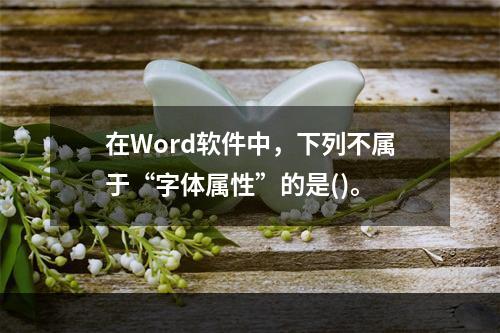 在Word软件中，下列不属于“字体属性”的是()。