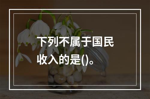 下列不属于国民收入的是()。