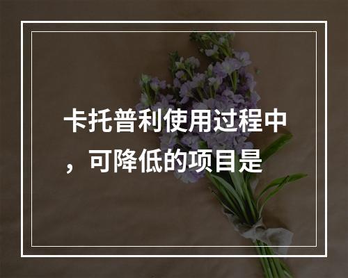 卡托普利使用过程中，可降低的项目是