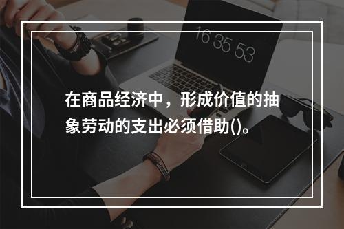 在商品经济中，形成价值的抽象劳动的支出必须借助()。