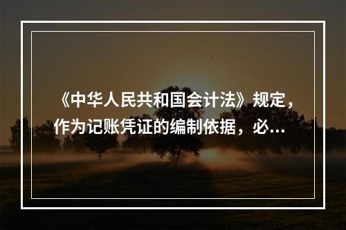 《中华人民共和国会计法》规定，作为记账凭证的编制依据，必须是