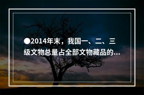 ●2014年末，我国一、二、三级文物总量占全部文物藏品的比重