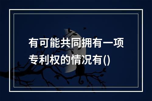 有可能共同拥有一项专利权的情况有()