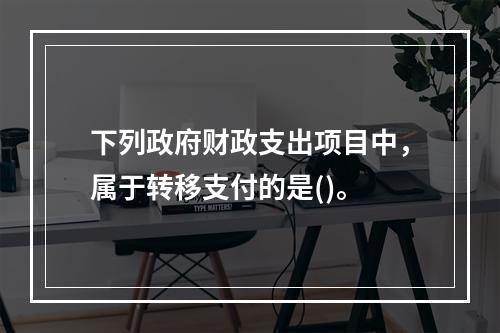 下列政府财政支出项目中，属于转移支付的是()。