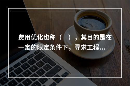 费用优化也称（　），其目的是在一定的限定条件下，寻求工程总成