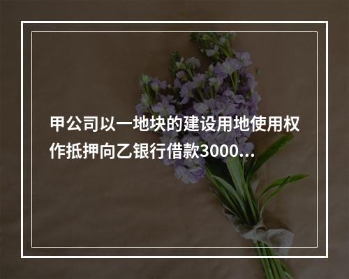 甲公司以一地块的建设用地使用权作抵押向乙银行借款3000万元