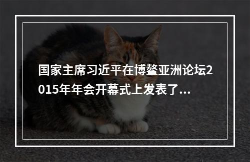 国家主席习近平在博鳌亚洲论坛2015年年会开幕式上发表了题为