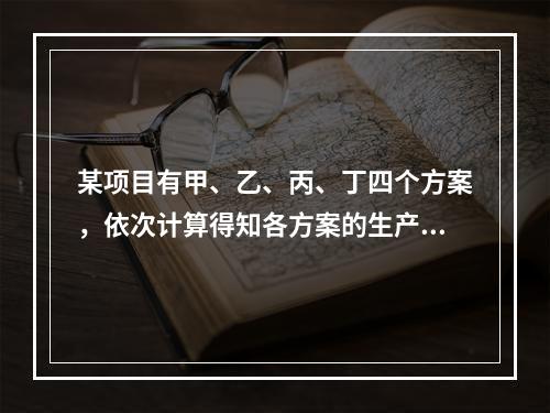 某项目有甲、乙、丙、丁四个方案，依次计算得知各方案的生产能力