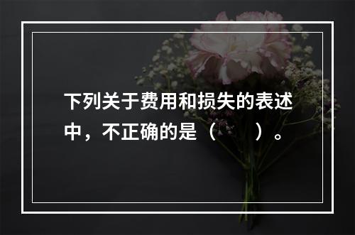 下列关于费用和损失的表述中，不正确的是（　　）。