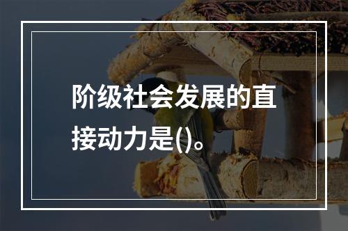 阶级社会发展的直接动力是()。