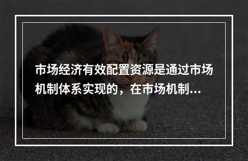 市场经济有效配置资源是通过市场机制体系实现的，在市场机制体系