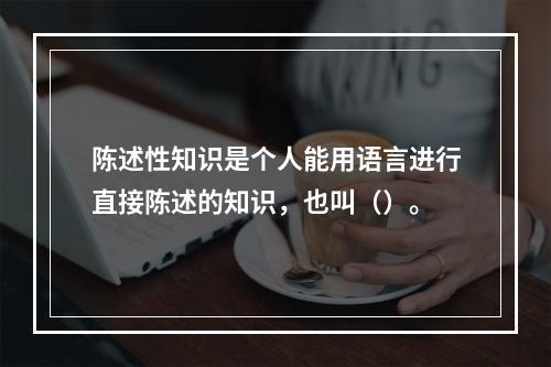 陈述性知识是个人能用语言进行直接陈述的知识，也叫（）。