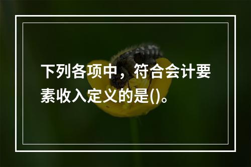 下列各项中，符合会计要素收入定义的是()。