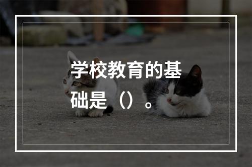 学校教育的基础是（）。