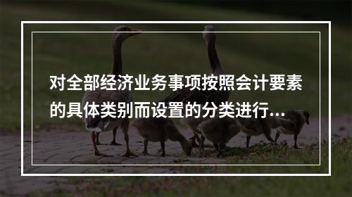 对全部经济业务事项按照会计要素的具体类别而设置的分类进行登记