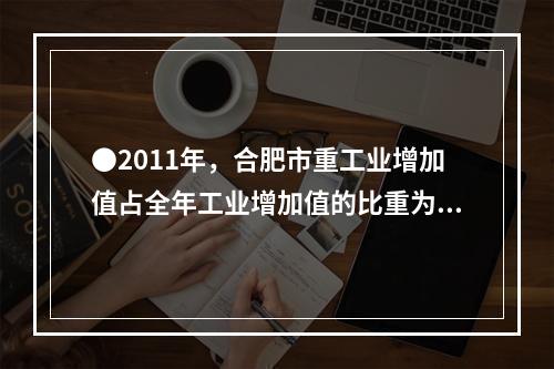 ●2011年，合肥市重工业增加值占全年工业增加值的比重为：