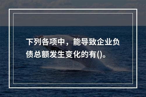 下列各项中，能导致企业负债总额发生变化的有()。