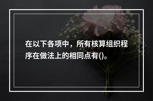 在以下各项中，所有核算组织程序在做法上的相同点有()。