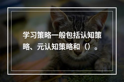 学习策略一般包括认知策略、元认知策略和（）。